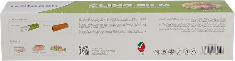 Hotpack Cling Film - 408 Meter Long, 45cm Wide Transparent Food Wrap Film - Image 5
